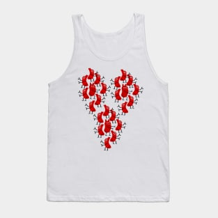 Red ants in the shape of a heart Tank Top